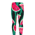 Green Striped Watermelon Pattern Print Men's Leggings