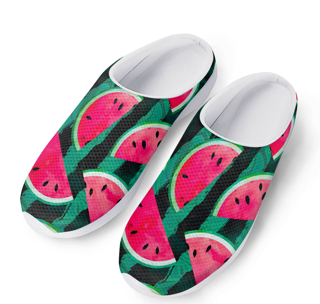 Green Striped Watermelon Pattern Print Mesh Casual Shoes