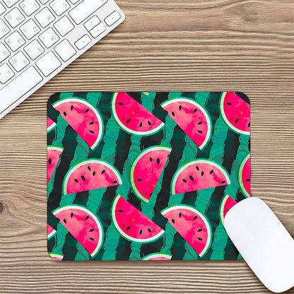 Green Striped Watermelon Pattern Print Mouse Pad