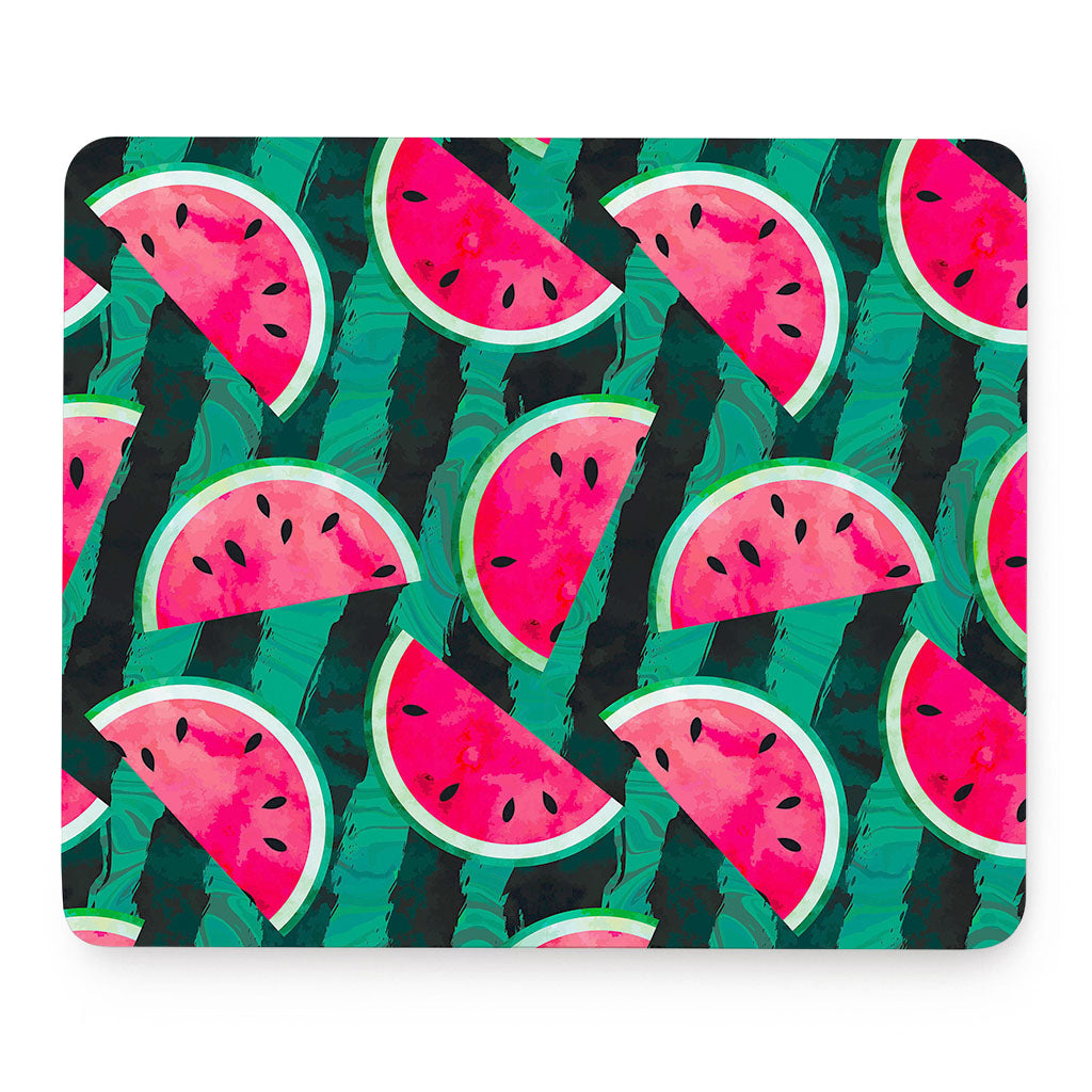 Green Striped Watermelon Pattern Print Mouse Pad