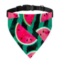 Green Striped Watermelon Pattern Print Over The Collar Dog Bandana