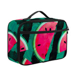 Green Striped Watermelon Pattern Print Portable Lunch Bag