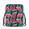 Green Striped Watermelon Pattern Print Rectangular Crossbody Bag