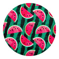 Green Striped Watermelon Pattern Print Round Blanket
