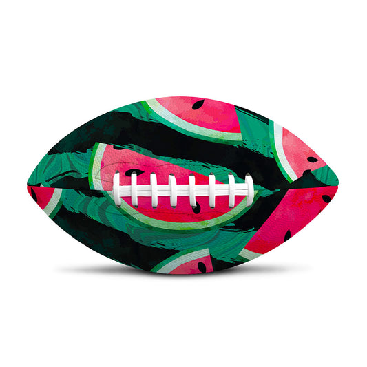 Green Striped Watermelon Pattern Print Rugby Ball