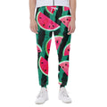 Green Striped Watermelon Pattern Print Joggers