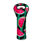 Green Striped Watermelon Pattern Print Single Neoprene Wine Tote