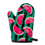 Green Striped Watermelon Pattern Print Single Oven Mitt