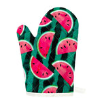 Green Striped Watermelon Pattern Print Single Oven Mitt