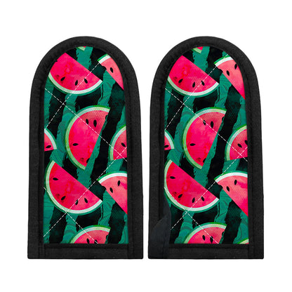 Green Striped Watermelon Pattern Print Skillet Handle Cover