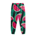 Green Striped Watermelon Pattern Print Sweatpants