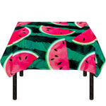 Green Striped Watermelon Pattern Print Tablecloth