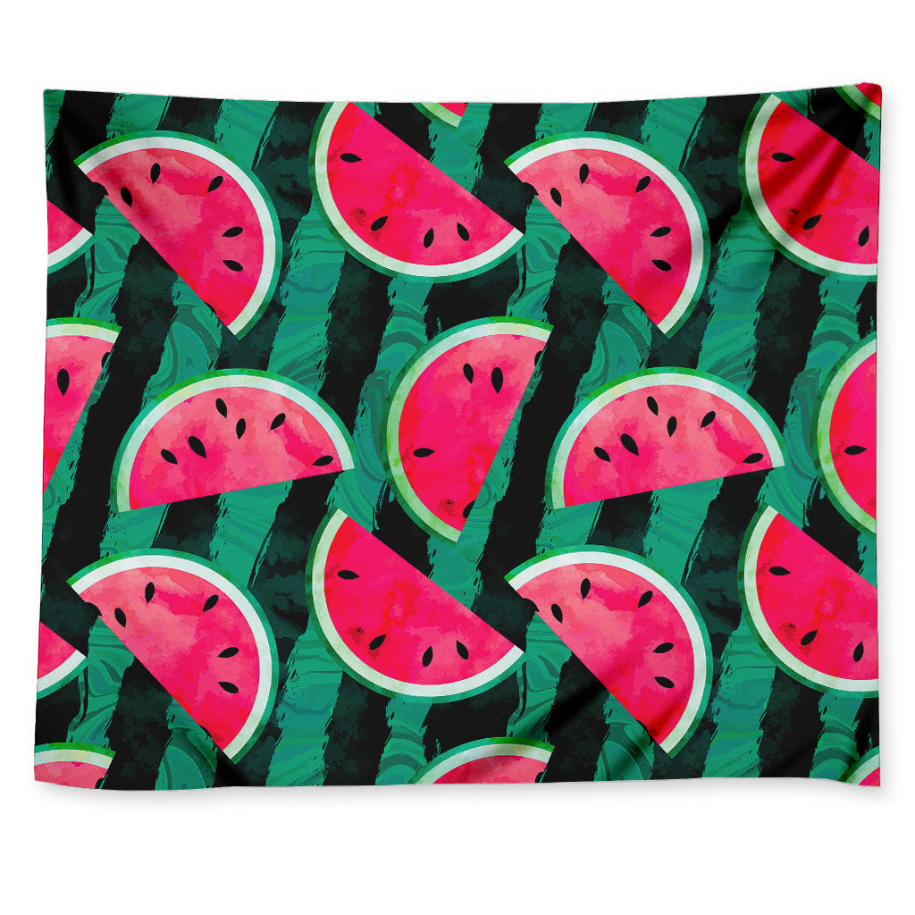 Green Striped Watermelon Pattern Print Tapestry