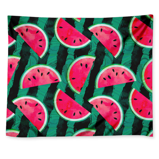 Green Striped Watermelon Pattern Print Tapestry