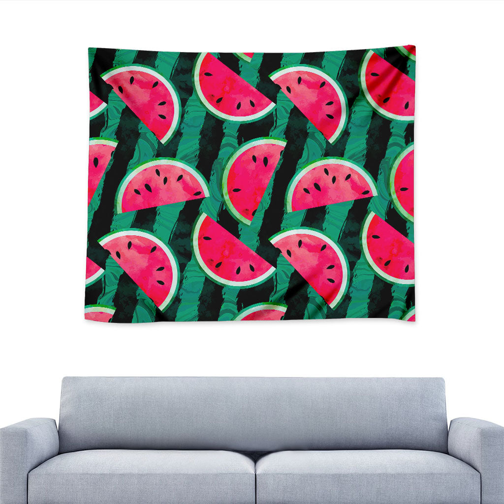 Green Striped Watermelon Pattern Print Tapestry