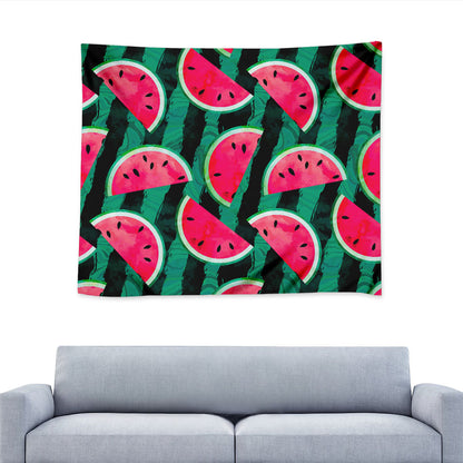 Green Striped Watermelon Pattern Print Tapestry