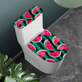 Green Striped Watermelon Pattern Print Toilet Lid And Tank Cover Set