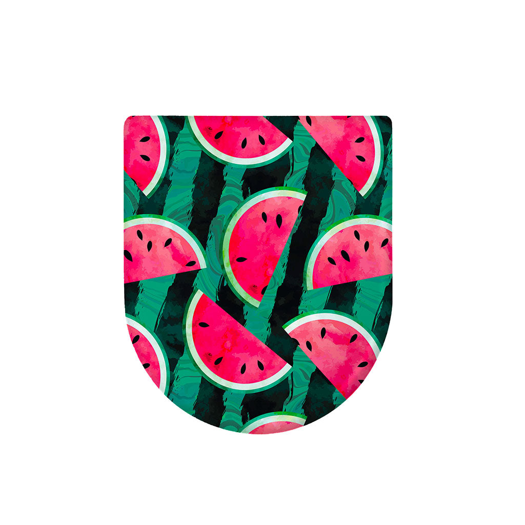 Green Striped Watermelon Pattern Print Toilet Lid Cover