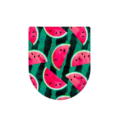 Green Striped Watermelon Pattern Print Toilet Lid Cover