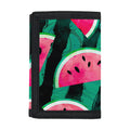 Green Striped Watermelon Pattern Print Trifold Wallet