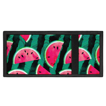 Green Striped Watermelon Pattern Print Trifold Wallet
