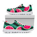 Green Striped Watermelon Pattern Print White Running Shoes