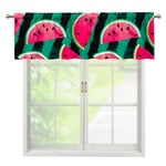 Green Striped Watermelon Pattern Print Window Valance
