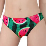 Green Striped Watermelon Pattern Print Women's Panties