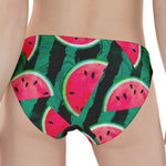 Green Striped Watermelon Pattern Print Women's Panties