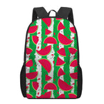 Green Stripes Watermelon Pattern Print 17 Inch Backpack