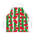 Green Stripes Watermelon Pattern Print Adjustable Apron