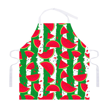Green Stripes Watermelon Pattern Print Adjustable Apron