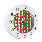 Green Stripes Watermelon Pattern Print Alarm Clock
