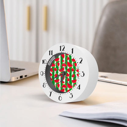 Green Stripes Watermelon Pattern Print Alarm Clock