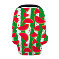Green Stripes Watermelon Pattern Print Baby Seat Cover