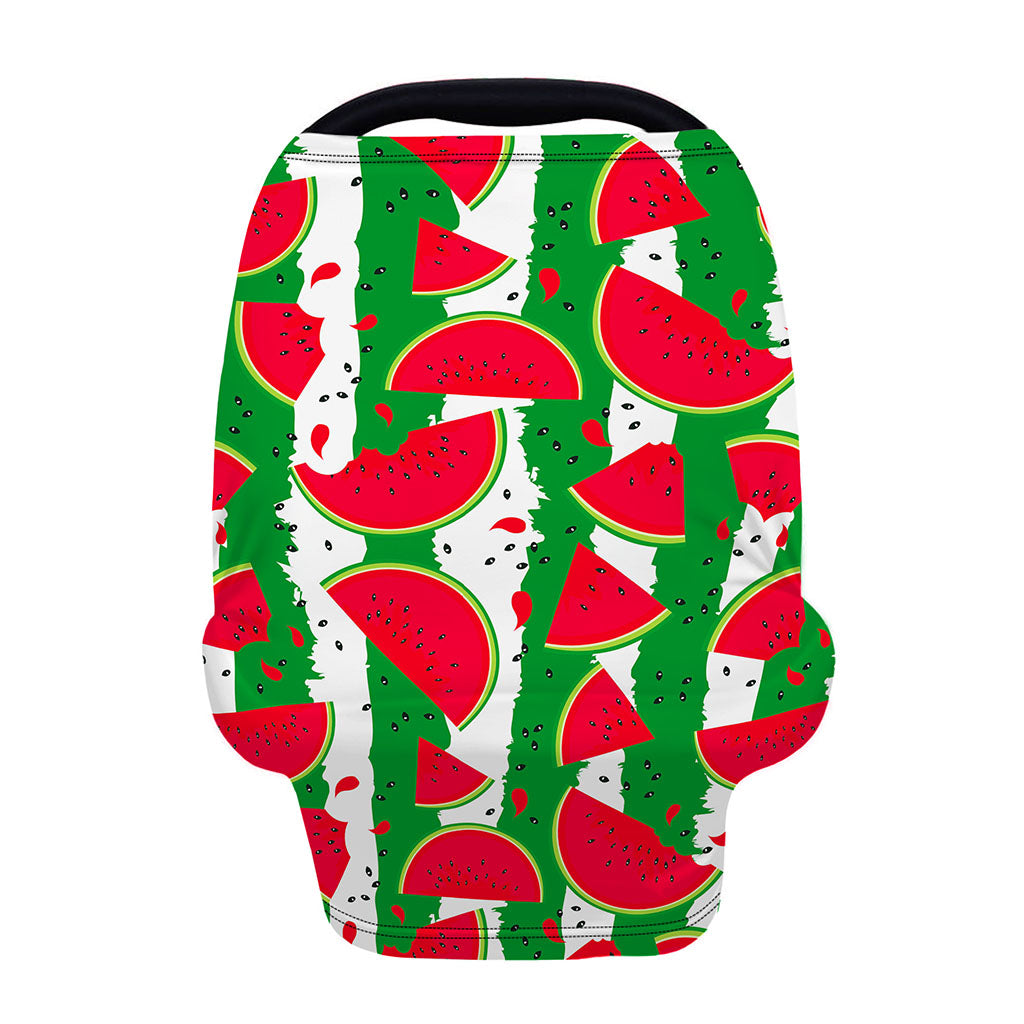 Green Stripes Watermelon Pattern Print Baby Seat Cover