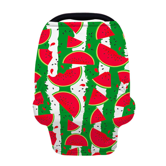Green Stripes Watermelon Pattern Print Baby Seat Cover