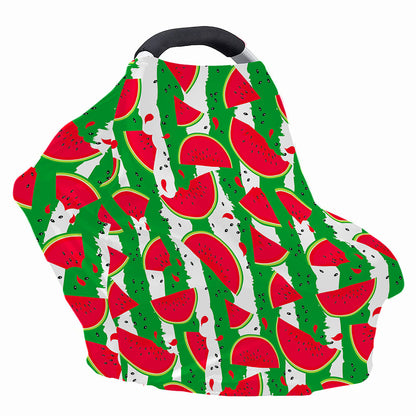Green Stripes Watermelon Pattern Print Baby Seat Cover