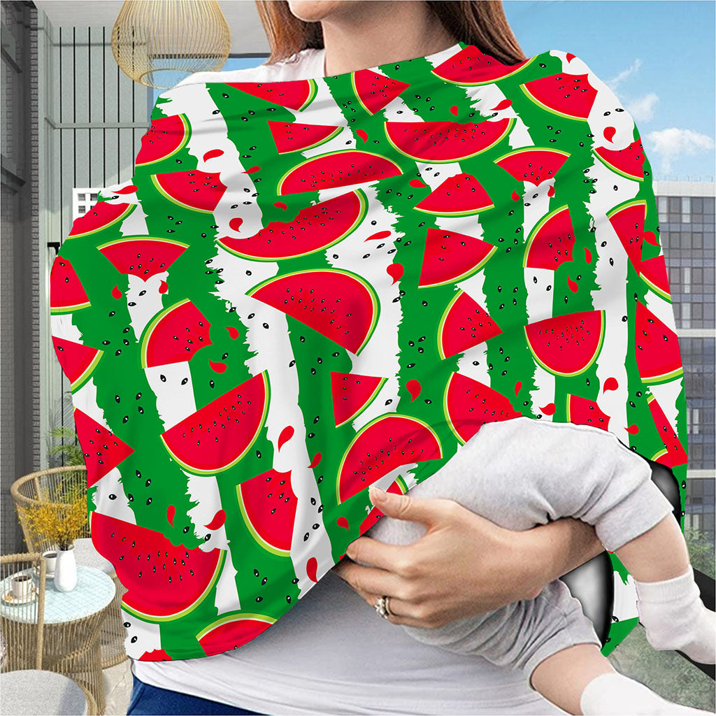 Green Stripes Watermelon Pattern Print Baby Seat Cover