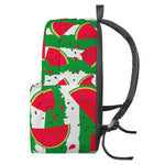 Green Stripes Watermelon Pattern Print Backpack