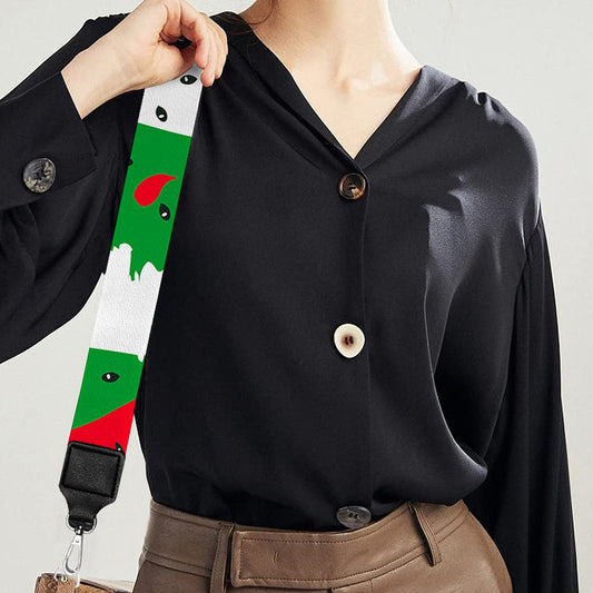 Green Stripes Watermelon Pattern Print Bag Strap