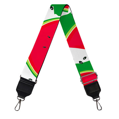 Green Stripes Watermelon Pattern Print Bag Strap