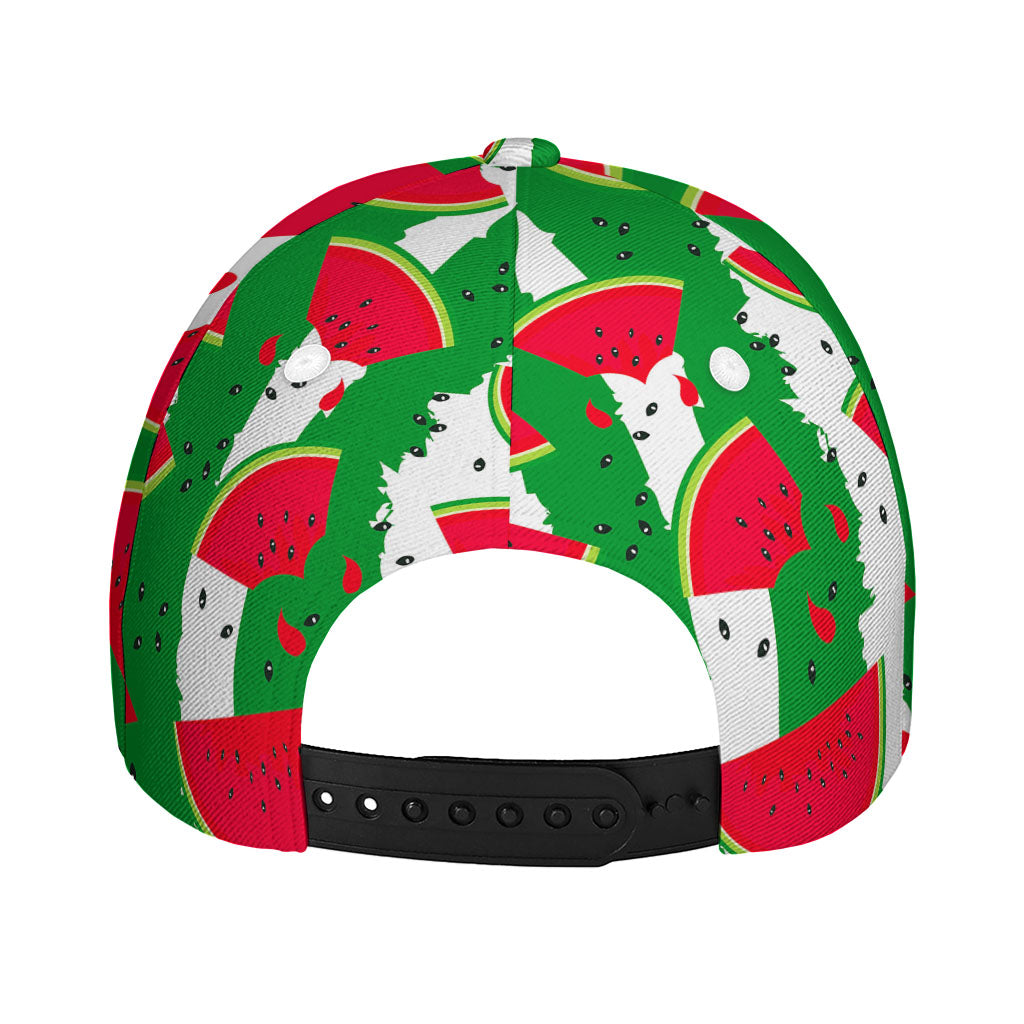 Green Stripes Watermelon Pattern Print Baseball Cap