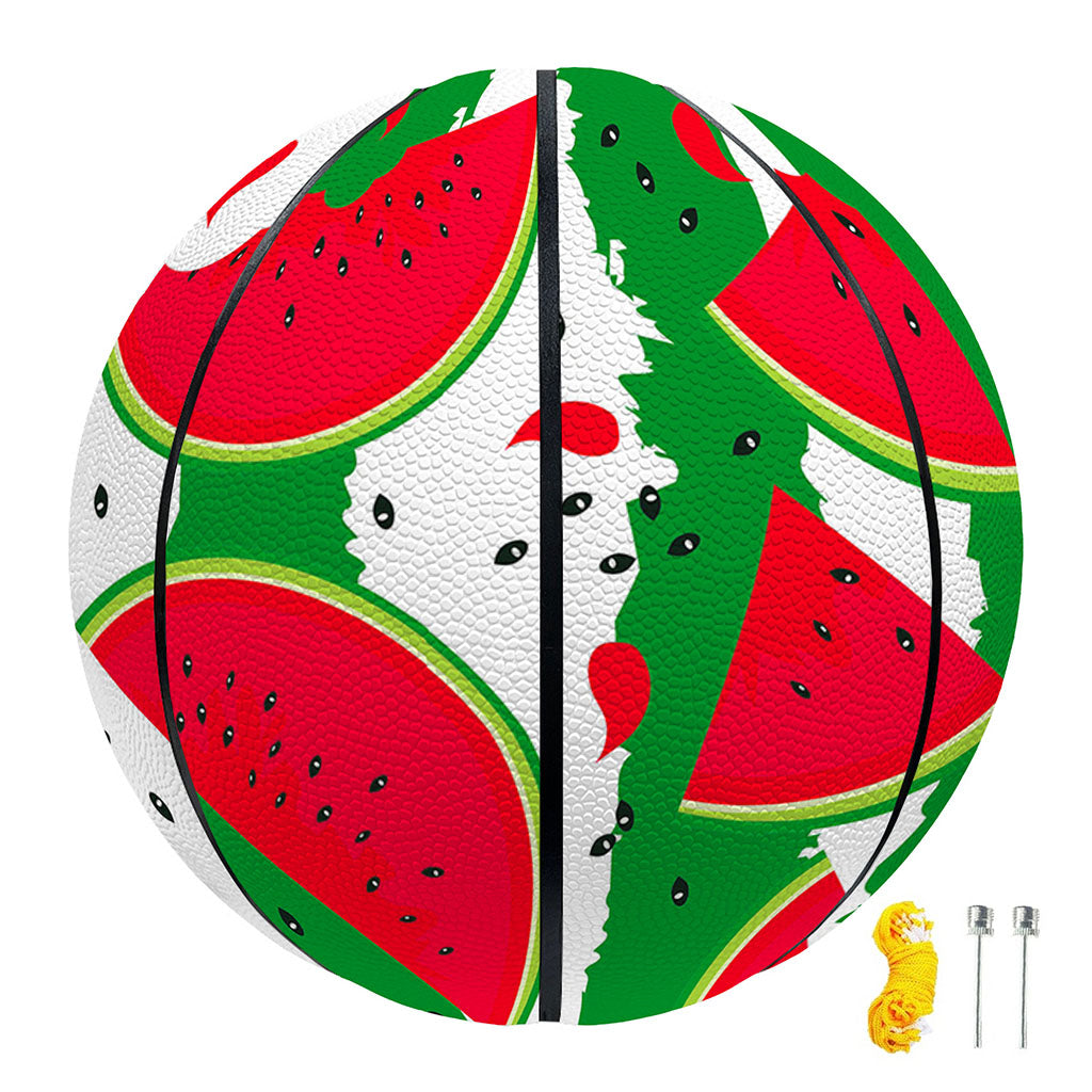 Green Stripes Watermelon Pattern Print Basketball