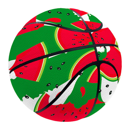 Green Stripes Watermelon Pattern Print Basketball