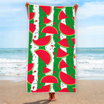 Green Stripes Watermelon Pattern Print Beach Towel