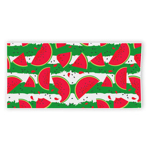 Green Stripes Watermelon Pattern Print Beach Towel