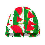 Green Stripes Watermelon Pattern Print Beanie