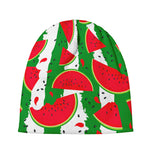 Green Stripes Watermelon Pattern Print Beanie