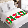 Green Stripes Watermelon Pattern Print Bed Runner